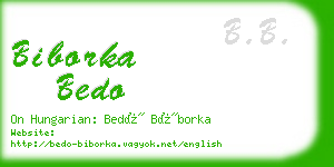 biborka bedo business card